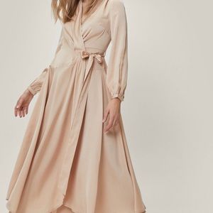 Nasty Gal Satin Wrap Dress